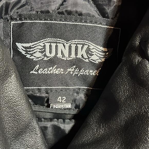 Unik black leather biker jacket - Picture 2 of 5